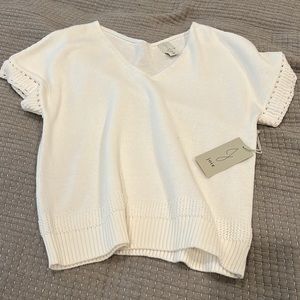 Joie Cotton Short Sleeve Knitted Sweater
